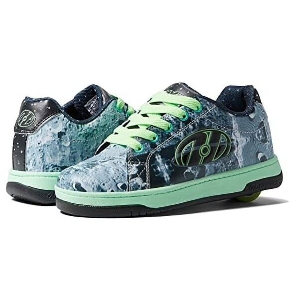 HEELYS Split Wheeled Skate Shoes Wheels Big Kid's Size 3 Green Black - Picture 1 of 10